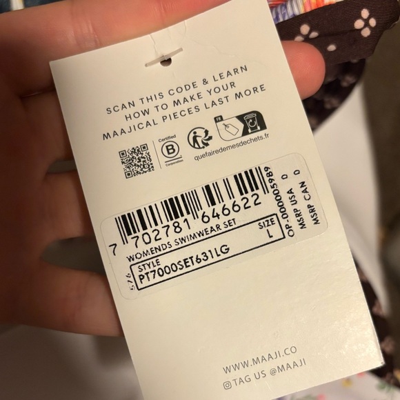 Maaji | Women's Bright Colorful Reversible Underwire Bikini Set Size Large NWT - Picture 7 of 8